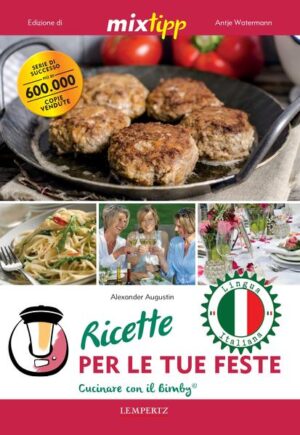 MIXI GIA‘? Stai programmando un party di compleanno da sballo? Un party di Halloween da brividi? Oppure cerchi idee per un party estivo nel giardino? In questo libro trovi le ricette più originali e più buone per ogni occasione! Girelle di pizza e insalata di spaghetti, Guacamole e salsa ai peperoni, triangoli di noci e la crema Cocos-Bahia - con queste ricette, e tante altre ancora, ti riuscirà ogni party alla grande, non importa se sarà per 5 o 50 persone. Alexander Augustin ha riportato in questo libro i migliori snack per party sia dolci sia saporiti, favolose idee per singole pietanze e interi buffet dalla sua raccolta di ricette. E tutto si prepara naturalmente senza fatica con il TM5® od il TM31®. Così è garantita una preparazione senza stress. Occupati con calma dei tuoi ospiti e goditi il party! Il Bimby® ci pensa al mangiare!