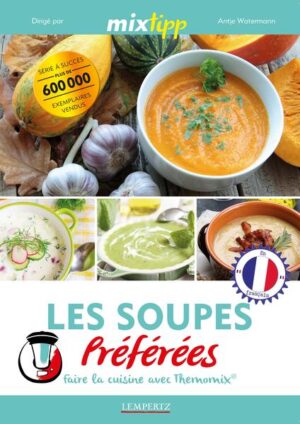 MIXES TU DEJA ? Tu aimes des soupes ? Aucun miracle ! Minestrone all’Italiana, Soupe de Bananes, Soupe de concombres avec l’yaourt et les crabes et plusieurs plus : Aucun repas n’est si varié et tient prêt ainsi beaucoup de possibilités de préparation délicieuses pour toi. Ou les ns bouillons pour un début stimulant d’appétit dans un menu ou des potées relevées qui te réchau ent les jours froids : Ici, tu trouves les recettes de soupes les plus délicieuses et les plus populaires avec lesquelles tu peux inventer à neuf tes soupes préférées et découvrir les nouvelles variantes délicieuses. Tous peuvent être préparés naturellement simple et vite avec le TM5® et le TM31®. Parfois consistante, parfois légère, parfois au Niveau international et parfois traditionnelle – ce sont nos soupes préférées de MIXtipp !