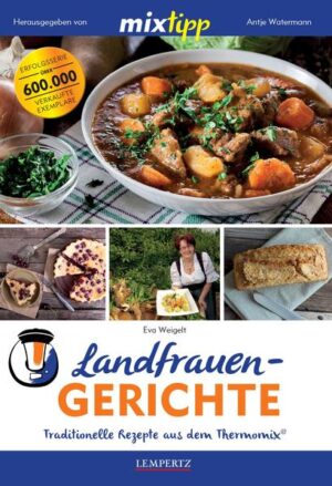 Landfrauen wissen, welche Produkte zu welcher Jahreszeit Saison haben und sie besitzen einen reichen Schatz an traditionellen Rezepten. In der heutigen Zeit ist dieses Wissen immer mehr verloren gegangen, dabei ist doch nichts einfacher und umweltschonender, als heimische Produkte nach Saison einzukaufen. Unsere Autorin Eva Weigelt bringt uns mit über 40 Landfrauengerichten unsere Heimat wieder ein Stückchen näher. Dabei vereint sie Tradition und Moderne, denn auch Landfrauen wollen den Thermomix® als Küchenhelfer nicht missen. Die Rezepte wecken viele Kindheitserinnerungen und zeigen dir, wie du klassische Rouladen, feine Suppen, deftigen Kohl oder süße Zwetschgen im Thermomix® zubereiten kannst. Wie immer kannst du alle Rezepte ganz leicht mit dem TM5® oder TM31® nachkochen!