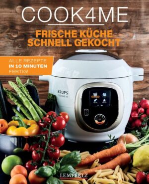 Schon wieder ein Tiefkühlgericht? Das muss nicht sein! Sie möchten Ihr Essen schnell und einfach zubereiten? Und noch dazu soll es gesund sein? Der intelligente Multikocher Cook4Me kocht für Sie frisch, schnell und lecker. Mit ihm wird Kochen zum Kinderspiel! Einfach und schnell bereitet der Cook4Me tolle Gerichte auf Knopfdruck für die ganze Familie zu. In diesem Buch finden Sie 50 neue Rezepte, für die Sie nur maximal 10 Minuten benötigen. Mit wenigen Klicks ist ein frisches Gericht für Ihre Lieben aus knackigem Gemüse, Nudeln, Reis, Quinoa oder anderem Getreide zubereitet. In unserem Kochbuch haben wir Rezepte für diverse Vorspeisen, Hauptspeisen und Desserts für Sie zusammengestellt. Es wird nie Langeweile aufkommen, denn für Abwechselung ist mit unserem Cook4Me-Kochbuch gesorgt.