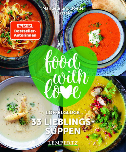 Manuela und Joëlle Herzfeld stehen mit ihrem Erfolgs-Blog foodwithlove.de für leckere, kreative und gelingsichere Rezepte, die man am besten zusammen mit seinen Lieblingsmenschen genießt. In ihrem neuen Buch aus der Reihe „33 Rezepte“ stellen die Kochbuchautorinnen diesmal ihre Lieblingssuppen zum Wohlfühlen vor. Denn besonders an ungemütlichen Tagen sind Suppen pures Glück zum Löffeln - sie vertreiben kalte Finger genauso zuverlässig wie trübe Gedanken. In „Löffelglück“ findet jeder das passende Süppchen für seinen Geschmack und seine aktuelle Stimmung: von samtiger Gemüsesuppe über klassische Nudelsuppe bis hin zu deftigen Sattmachern. Serviert als Vorspeise oder Hauptgang sind sie vielfältig und dazu noch wunderbar schnell und einfach gekocht. Vor allem mit Hilfe des Thermomix® oder jeder anderen kochfähigen Küchenmaschine bereiten sich die Rezepte schon fast wie von selber zu.