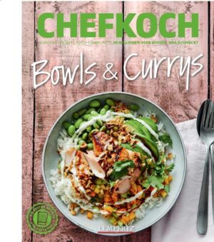 Zwei Mega-Foodtrends in einem Buch vereint: Currys & Bowls! Currys haben längst den Einzug in die mitteleuropäische Küche gefunden - natürlich auch bei der CHEFKOCH-Community! Typisch indische Gewürze wie Kurkuma, Kardamom und Kreuzkümmel machen Gerichte mit so klingenden Titeln wie Chicken-Mango-Curry, Gemüse-Kokosmilch-Curry oder Rote Linsen-Curry mit Süßkartoffeln zu einer Geschmacksreise durch den Orient! Bowls machen satt und glücklich! Die Zauberschüsseln mit den vielen bunten Zutaten gibt es in den unterschiedlichsten Geschmacksvarianten: von der fruchtig-süß-crunchigen Smoothie-Frühstücks-Bowl bis zur herzhaften Buddha-Bowl. Der Kreativität sind beim Zusammenstellen der kleinen Nährstoffwunder keine Grenzen gesetzt - ob kalt oder warm, Gemüse, Salate, Fleisch oder Tofu. Und dazu sind sie noch gesund und superlecker! Auch das Mittagessen im Büro wird durch Bowls bereichert, denn man kann sie gut vorbereiten und mitnehmen! ® Lizenz der Marke CHEFKOCH durch CHEFKOCH GmbH eine 100 % Tochter der Gruner + Jahr Deutschland GmbH - Alle Rechte vorbehalten