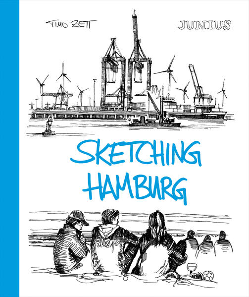 Dem Manifest der Urban Sketcher folgend hält der Hamburger Zeichner Timo Zett in seinem Skizzenbuch nur fest, was er tatsächlich sieht. Seine Skizzen entwirft er ohne doppelten Boden, also ohne Vorzeichnung und immer vor Ort – bei Sonnenschein und unterm Regenschirm, an Bord einer schwankenden Hafenbarkasse oder im nächtlichen Licht einer flackernden Neonröhre. Und auf jeder Seite notiert er seinen Standort und das verwendete Material: Hamburg, Fineliner, auf Papier. Sketching Hamburg ist das gezeichnete Tagebuch einer Reise durch die eigene Stadt. Dabei nimmt der Zeichner den Betrachter mit zu seinen Lieblingsorten, lässt sich treiben oder geht dorthin, wo er noch nie war, aber schon immer mal hinwollte. Hotspots wie die Hafencity und die Elbphilharmonie zeigt er genauso wie einen Fußballnachmittag am Millerntor, eine Kanufahrt auf dem Isebekkanal und einen Sommerabend am Elbstrand. Bild für Bild entsteht so ein Hamburg-Porträt, in dem die Bewohner ihre Stadt im Detail wiedererkennen und Besucher die Elbmetropole jenseits des touristischen Blicks kennenlernen. In einer Welt, in der ein Smartphone-Bild schnell gemacht ist und auch ohne fotografische Anstrengung Posterqualität erreicht, ist Sketching Hamburg eine Übung im genauen Sehen, eine Liebeserklärung ans Handgemachte und an Hamburg zugleich.