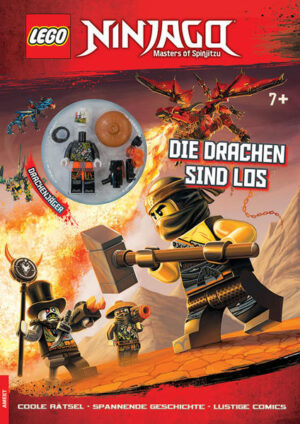 Die Ninja im Reich der Drachen Als Ninjago City seine Helden am nötigsten braucht, wird das Ninja- Team getrennt. Einen Teil der Truppe verschlägt es in das entlegene Land der Drachen, wo eine Horde finsterer Drachenjäger das Sagen hat. Kannst du den Ninja helfen, zu entkommen? • Mit LEGO® Minifigur „Drachenjäger“ zum Mitspielen • Knifflige Rätsel rund um die Ninja und ihre neuen Gegner • Mit Comics und einer spannenden Geschichte LEGO® NINJAGO® LEGO, the LEGO logo, the Brick and Knob configurations, the Minifigure and NINJAGO are trademarks of the LEGO Group. ©2018 The LEGO Group. Produced by AMEET Sp. z o.o. under license from the LEGO Group.