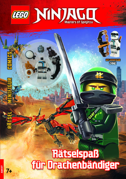 Die Drachen sind zurück! Das Ninja- Team ist getrennt worden. Während Lloyd und Nya versuchen, Ninjago City vor dem Schlimmsten zu bewahren, hat es Kai, Jay, Zane und Cole ins Land der Drachen verschlagen. Dort warten neue Gegner und knifflige Rätsel auf sie. Kannst du den Ninja helfen, die neuen Abenteuer zu bestehen? - Mit LEGO® NINJAGO® Minifigur „Zane“ - Knifflige Rätsel rund um die Abenteuer der tapferen Ninja - Mit lustigen Comics und spannender Ninja- Geschichte LEGO® NINJAGO® LEGO, the LEGO logo, the Brick and Knob configurations, the Minifigure and NINJAGO are trademarks of the LEGO Group. ©2019 The LEGO Group. Produced by AMEET Sp. z o.o. under license from the LEGO Group.