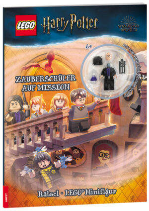 Magischer Rätselspaß in Hogwarts - mit LEGO® Minifigur „Severus Snape“ Neue Herausforderungen warten auf LEGO® Harry Potter™ Fans, denn der berühmte Zauberschüler und seine Freunde Ron und Hermine befinden sich erneut auf Rätselmission quer durch Hogwarts! Kleine Fans können die drei bei ihren aufregenden Abenteuern begleiten und mit ihnen knifflige Rätsel lösen. Immer mit von der Partie - die coole Minifigur „Severus Snape“, die zum Spielen einlädt. Dabei lassen liebevoll handillustrierte Szenen aus den bekannten Harry- Potter- Filmen die Zaubererwelt zum Leben erwachen! Das Rätselbuch eignet sich hervorragend für Kinder ab 6 Jahren. LEGO, the LEGO logo, the Brick and Knob configurations and the Minifigure are trademarks of the LEGO Group. ©2021 The LEGO Group. Copyright © 2021 Warner Bros. Entertainment Inc. WIZARDING WORLD characters, names, and related indicia are © & ™ Warner Bros. Entertainment Inc. WB SHIELD: © & ™ WBEI. Publishing Rights © JKR. (s21). Manufactured by AMEET Sp. z o.o. under license from the LEGO Group.