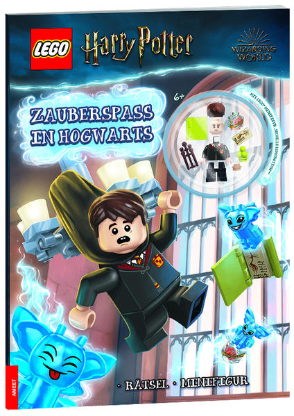 Rätseln mit Harry Potter™ und Co. - mit LEGO® Minifigur „Neville Longbottom™“ Es ist wieder soweit! Junge Fans von LEGO® Harry Potter™ können gemeinsam mit Harry und seinen Freunden den Mysterien von Hogwarts™ auf den Grund gehen. In der berühmten Schule für Hexerei und Zauberei warten spannende Rätsel, die gelöst wer- den müssen. Die liebevoll von Hand illustrierten Szenen aus den bekannten Filmen erwecken dabei die Zaubererwelt zum Leben und können mit der coolen Minifigur von „Neville Long- bottom™“ sogar nachgespielt werden. Das Rätselbuch eignet sich perfekt für kleine Nachwuchszauberer ab 6 Jahren und verspricht magische Rätselstunden. LEGO, the LEGO logo, the Brick and Knob configurations and the Minifigure are trademarks of the LEGO Group. ©2022 The LEGO Group. WIZARDING WORLD characters, names, and related indicia are © & ™ Warner Bros. Entertainment Inc. WB SHIELD: © & ™ WBEI. Publishing Rights © JKR. (s22).