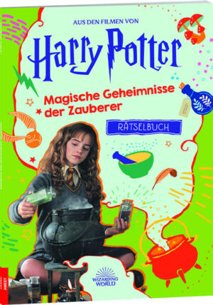 Zeit für Zaubertränke mit einem neuen Rätselabenteuer - mit Filmszenen Der neue Rätselspaß bietet 64 Seiten voller Spaß für Fans von Harry Potter™! Die Zaubererwelt rund um die Hogwarts™- Schüler Harry Potter, Ron Weasley und Hermine Granger hat viele Geheimnisse zu bieten. Auf unzähligen Rätselmissionen können Harry Potter™- Fans Fakten über magische Objekte, Zaubersprüche und - tränke lernen und dabei spannende Rätselmissionen lösen. Neben von Hand gezeichneten Illustrationen gibt es außerdem beliebte Szenen aus der Harry Potter™- Filmreihe, die das farbenfrohe Design des Rätselbuchs vervollständigen. Beim Bestehen des Rätselabenteuers in Hogwarts™ ist insbesondere die eigene Kreativität gefragt! Das spannende Rätselbuch eignet sich hervorragend für Kinder ab 6 Jahren und wird jeden Harry Potter™- Fan begeistern! WIZARDING WORLD and all related trademarks, characters, names, and indicia are © & ™ Warner Bros. Entertainment Inc. WB SHIELD: © & ™ WBEI. Publishing Rights © JKR. (s23)