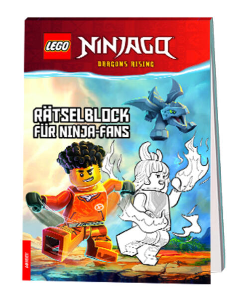 Rätselspaß für Ninja-Fans Die Helden von Ninjago City sind auf Rätselmission und brauchen die Unterstützung ihrer Fans! Abwechslungsreiche Rätsel und detailreiche Malvorlagen erwarten jeden Ninjago Fan in diesem neuen Block. Neben kleinen Szenen und den bekannten Helden aus Ninjago, die farbig ausgemalt werden können, gibt es auf den übrigen Seiten Rätsel zu lösen. Die liebevoll von Hand illustrierten Szenen und gestalteten Seiten werden alle jungen Ninja-Fans begeistern. Mit den spannenden Rätselmissionen und den coolen Malvorlagen bietet der Block Kindern ab 6 Jahren tolle Abwechslung und vertreibt jegliche Langeweile. LEGO, the LEGO logo, the Brick and Knob configurations, the Minifigure and NINJAGO are trademarks of the LEGO Group. ©2024 The LEGO Group.