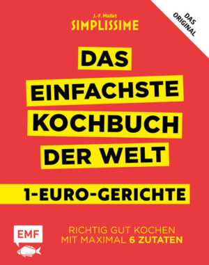 Günstig und schnell muss sie sein - die perfekte Küche für das kleine Budget. Aber an Raffinesse und Geschmack darf es ihr trotzdem nicht fehlen. Mit „Das einfachste Kochbuch der Welt: 1-Euro-Gerichte“ gehören ungesunde und schnöde Mahlzeiten der Vergangenheit an. Jedes Gericht kostet weniger als ein Euro und schont so auf clevere Art und Weise den Geldbeutel. Durch die anschaulichen Zutatenfotos und die extrapraktische Aufmachung nach dem bewährten Simplissime-Prinzip ist das Buch ideal für Kochanfänger. Im stressigen Alltag können mit maximal 6 Zutaten leckere und schnelle Spar-Gerichte gezaubert werden - beispielsweise Pizza mit Lauch und Raclettekäse, Fajitas mit Tomaten-Spinat-Füllung oder Nudeln mit Rucola und Parmesan. Da die Rezepte auch in der kleinsten Küchennische gelingen, ist das Buch mit 45 Rezepten die perfekte Geschenkidee für Sparfüchse oder zum Semesterstart. Bon appétit!