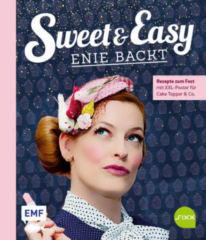 Mit der erfolgreichen sixx-TV-Sendung „Sweet & easy: Enie backt“ hat sich Enie van de Meiklokjes in die Herzen der Zuschauer gebacken. Im Begleitbuch zur Sendung finden sich Enies beste Rezepte für alle Anlässe von Ostern bis Weihnachten. Vom schokoladigen Birnen-Schokoladen-Soufflé für den Vatertag, halbgefrorenen Cheesecake-Zylindern oder einem weihnachtlichen Zimtschneckenauflauf ist alles dabei. Oder sollen es lieber die gruseligen Halloween-Doughnuts oder ein österlicher Rüblikuchen sein? Wem das alles zu aufwendig ist, der wird bei den farbenfrohen Cake Pops für die Gartenparty bestimmt fündig. Da bleiben definitiv keine Kaffeetafel und kein Partybuffet kuchenlos. Und das Beste: Die ausgewählten Rezepte sind Enies Geheimrezepte, die sie bis jetzt noch niemandem verraten hat. Mit XXL-Voralgenposter für hübsche Cake Topper, Deko-Handlettering-Wimpel und Co.