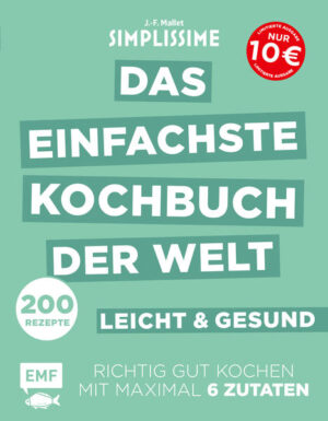 „Das einfachste Kochbuch der Welt - leicht und gesund“ beweist, dass gesunde, kalorienbewusste Küche ganz einfach umzusetzen ist. Die bewährte „Simplissime“-Methode von Bestsellerautor Jean-François Mallet versammelt übersichtlich 200 schnelle und kalorienbewusste Rezepte mit nur maximal sechs Zutaten. Das Tolle daran: Gluten- und laktosefreie Rezepte sind inklusive. Ab jetzt kochen Sie Auberginen-Rouladen, Hähnchen-Zucchini-Spieße oder Dorade mit Thymian im Handumdrehen! Und mit der schlanken Linie klappt es obendrein. Ob Fleisch, Fisch, Gemüse oder Desserts - die Vielfalt der leichten Küche wird übersichtlich erklärt für Herdhelden und alle, die es werden wollen. Jean-François Mallet ist Absolvent der französischen Gastronomieschule „Ferrandi“. Als Chefkoch hat er in großen Häusern gearbeitet, bevor er sich in seine andere Leidenschaft stürzte: die Fotografie. Als Auslandskorrespondent hat er sich spezialisiert auf Food- und Reisefotografie. Heute ist er rund um den Globus unterwegs, um Gerichte und Köche aus aller Welt zu fotografieren.