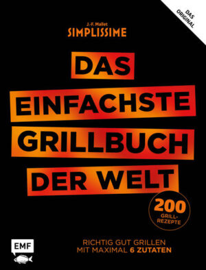 Noch nie war grillen so einfach: Das Grill-Buch aus der Erfolgsreihe "Das einfachste Kochbuch der Welt" präsentiert vielfältige Rezepte für Fleischesser, Fischliebhaber und Vegetarier - und das alles mit nur 3 bis 6 Zutaten. Wie von der Reihe des Bestsellerautors Jean-Francois Mallet bekannt, sind Layout und Bildsprache stark vereinfacht und auf das Wesentliche reduziert, die Anleitungen sind einfach gehalten und umfassen nur eine Handvoll Sätze. Egal ob Bier-Spareribs, bunte Würstchen-Spieße, Spargel im Speckmantel oder selbstgemachter Ketchup-Senf: Hier findet jeder Grillfan das passende Rezept, der Vegetarier genauso wie alle Fans von Fleisch und Fisch. Das perfekte Buch für alle, die bei der schönsten Beschäftigung im Sommer etwas Abwechslung auf das Rost bringen wollen!