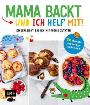 Naschen erlaubt! Backspaß für die ganze Familie! Die 50 Rezepte für Süßes und Herzhaftes kommen in kindgerechter Aufmachung daher - und die kleinen Bäcker werden bei der Zubereitung mit eingebunden. Tutti-Frutti-Limo-Schnitten, Himbeer-Küchlein, Brownies, Buttermilchkuchen mit Vanille, Zimt-Schnecken und Nuss-Kipferl, aber auch herzhaftes wie pikante Mandelkekse und Pizza Margherita sind schnell und einfach zubereitet. Alle Leckereien können aus 8 Grundteigen zubereitet werden, jedes Rezept kommt mit maximal 6 Zutaten aus. Falls man doch einmal warten muss, weil der Teig gehen muss oder die Plätzchen endlich im Ofen sind, überbrücken lustige Kurzgeschichten und supersüße Tier-Illustrationen die Wartezeit.