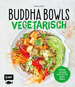 So schmeckt Glück! Bunter Schüsselgenuss für Vegetarier und Veganer Auf den Speisekarten angesagter Lokale sind sie mittlerweile ein Muss: Buddha Bowls machen nicht nur glücklich und zufrieden, sondern sind noch dazu richtig gesund. Die ausgewogene Zusammenstellung aus Kohlenhydrat-, Fett- und Proteinquellen versorgt den Körper mit allem, was er braucht, um Kraft zu tanken. Die vegetarischen und veganen Rezepte bieten eine bunte, abwechslungsreiche Mischung an Frühstücks-Bowls sowie warmen und kalten Bowls. Viele gesunde Zutaten, Aromen und unterschiedliche Texturen fügen sich in den Bowls zu einem harmonischen Ganzen zusammen. Zudem sind sie ideal zum Vorbereiten - egal, ob zum Frühstück, fürs Büro oder als leckeres Soulfood am Abend.