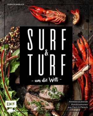 Surf & Turf around the World! Wenn man eine Reise durch die eindrucksvollsten Küstenregionen der Welt macht, trifft man immer auf die aufregende Kombinationen aus Fisch und Fleisch - Surf & Turf! In diesem außergewöhnlichen Kochbuch sind Geschmacksexplosionen garantiert. Lammchops mit gegrillter Languste, Ostfriesen-Surf-and-Turf mit Matjesfilet und Rindertartar und Thunfischcarpaccio mit Chorizo sind da nur einige der einzigartigen Gerichte, die jeden Food-Liebhaber begeistern werden! Garniert mit einer großen Fisch- und Fleischkunde und unterhaltsamen Geschichten und Anekdoten aus den wilden Küstengebieten runden dieses originelle Buch ab.