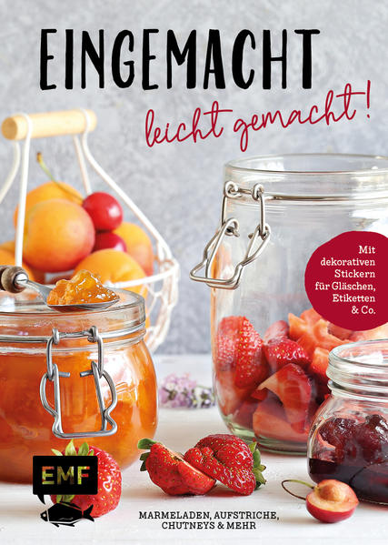 Freude aus dem Glas! Köstliche Marmeladen, Chutneys und Cremes aus saisonalen Zutaten schnell und einfach selber machen. Erdbeermarmelade, Tomatenchutney, Salzkaramellcreme und viel mehr Süßes und Herzhaftes für Glas und Flasche schmecken selbst eingekocht einfach besser als gekauft. Mit den beiliegenden Stickern wird das Eingemachte dazu noch schön dekoriert und kann an liebe Menschen verschenkt werden.