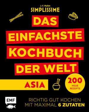 - Noch nie war asiatisch kochen so einfach - dank der erfolgreichen Simplissime-Methode - Über 200 geniale Rezepte mit maximal 6 Zutaten - ohne lästige Einkaufsorgien und mit Erfolgsgarantie selbst für Einsteiger - Klassiker und moderne Gerichte aus Ch