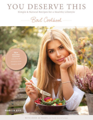 YOU DESERVE THIS - Healthy, balanced and delicious bowl recipes by fitness icon Pamela Reif. Your body and soul deserve a healthy, natural diet every single day. But this doesn’t mean you need to sacrifice taste. Whether you choose a sweet Apple Pie Smoothie Bowl, hearty Spinach-Chickpea Patties, colourful Buddha Bowls packed with plant-based proteins, or a Brownie Bowl for dessert, you can enjoy guilt-free indulgence. Pamela Reif’s simple, wholesome dishes are based on natural ingredients and can be created in a few easy steps without spending hours in the kitchen. The meals are made and enjoyed straight from the bowl, which captures their delicious, fresh flavours. And most of the recipes are vegan. More than 70 recipes are personally created, prepared and photographed by Pamela Reif. Combined with her nutritional advice, you have the ideal starting point to change your own diet and lifestyle simply and enjoyably - for a well-balanced life. Because: You deserve this!