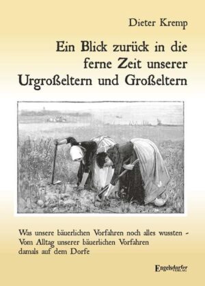 Der pensionierte Rektor und bekannte Autor Dieter Kremp schildert in seinem 84. Buch einfühlsam und nachdenklich das bäuerliche Leben seiner Vorfahren vom Ende des 19. bis Mitte des 20. Jahrhunderts, also über einhundert Jahre Vergangenheit. Oft erzählt er in Anlehnung an seine eigene Familiengeschichte. Noch in den 20er Jahren des vorigen Jahrhunderts versammelte sich die Hausgemeinschaft im Winter in der Wohnstube, bei uns im Dorf als »gute Stube« bezeichnet. Sie war einst der größte und neben der Küche der einzig beheizte Raum im Haus. Um den mit Scheitholz im Winter beheizten Ofen, waren an der Decke Holzstangen angebracht, an denen nasse Kleidungsstücke getrocknet wurden. Es gab noch kein elektrisches Licht. In der Weihnachtszeit brannten Kerzen oder Petroleumlampen, die jedoch recht teuer waren. Wer für die Arbeit Licht brauchte, setzte sich an den Tisch in der Fensterecke, an dem auch die Kinder ihre Hausaufgaben erledigten und spielten. Die kleine Bank in der Ofenecke war den Alten vorbehalten. Dort schmorte Großvater allabendlich sein Pfeifchen. Auf dem mit Kohle oder Scheitholz geschürten Ofen, brutzelten im Winter Äpfel auf der Ofenplatte, die einen feinen Duft in der Stube verströmten. Wer Sinn für das Alte hat, das kernhaft Gute, findet in diesem Buch einen unerschöpflichen Begleiter durch das ganze bäuerliche Arbeitsjahr.