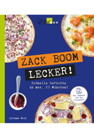 Hier kommt das Buch für alle bei denen es ZACK BOOM schnell gehen muss! Jeder kennt es: Man ist berufstätig und die Familie kommt zeitgleich und hungrig nach Hause. Jetzt muss es turboschnell gehen! Damit es nicht immer nur Nudeln mit Pesto gibt, haben wir hier jede Menge tolle Rezepte kreiert, die garantiert allen schmecken und in max. 20 Min. auf dem Tisch stehen. Einfach genial und ZACK-BOOM-LECKER!