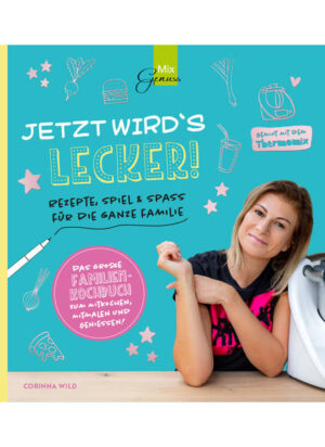 Ein Buch für die ganze Familie! Hier hat jeder seinen Spaß. Garantiert! Auf über 250 Seiten findet ihr alltagstaugliche Rezepte, Tipps & Tricks, Rätsel, Malvorlagen u. v. m. Ein liebevoll gestaltetes, buntes und originelles Kochbuch, das auch Kindern Lust und Freude am Kochen und Backen vermittelt. Bei den Rezepten sind entsprechende Thermomix-Schritte, Gesamtzeiten sowie Nährwerte angegeben. Unterteilt ist das Ganze in 7 Kapitel: Salate & Dressings, Partyfood & Snacks, Döner & Pizza Spezial, Leckeres für jeden Tag, Süßes, Drinks und Non-Food-Rezepte wie selbst gemachte Knete, Fluffyschleim usw. Ein Kochbuch der besonderen Art! Ganz viel Spaß und gute Laune wünscht Corinna Wild! - Mit zwei Lesebändern - eins für die Eltern, eins für die Kinder - Buchseiten geeignet zum Beschriften und Reinmalen