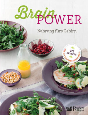 brainfood - gesund kochen für eine bessere Gedächtnisleistung Kennen Sie das auch? Sie sind unkonzentriert, gereizt, müde - und können sich häufig nicht erklären, warum. Doch vielleicht sollten Sie Ihre Ernährungsgewohnheiten einmal genauer unter die Lupe nehmen, denn Konzentrationsfähigkeit, Stimmung und Leistungsfähigkeit Ihres Gehirns lassen sich mit brainfood Lebensmitteln positiv beeinflussen. So dient z.B. ein gesunder Snack zwischendurch als perfekte Nervennahrung, denn er hilft Konzentrationsschwächen zu vermeiden und Ihre Gedächtnisleistung zu erhöhen. In diesem wertvollen Buch sind 175 Rezepte fürs Gehirn enthalten, die Ihnen über Leistungstiefs hinweghelfen. Sie erfahren zudem im ersten Teil des Buches - wie das Gehirn arbeitet und welche brainfood Lebensmittel Ihre mentale Gesundheit positiv beeinflussen -wie Sie sich durch nährstoffreiche Gerichte und gesunde Snacks geistig und körperlich fit halten -wie Sie Ihren Geist mit speziellen brainfood Rezepten für bestimmte Lebenslagen stärken Zusätzliche Tipps und Informationen, beispielsweise zur Energieversorgung und zur Gedächtnisleistung des Gehirns, sowie ein 7-Tage-Fitnessprogramm für Ihr Gehirn runden das Buch ab und unterstützen Ihre mentale Gesundheit. Mehr Power für Ihr Gehirn mit brainfood brainfood Lebensmittel machen Sie zwar nicht intelligenter, aber mit der richtigen Auswahl können Sie gesund kochen und sich gesund ernähren - Sie werden weniger anfällig für Stress und können Ihre kognitive Leistungsfähigkeit steigern. Die brainfood Rezepte in diesem Buch basieren daher auf Lebensmitteln, die sich ideal als Gehirnnahrung eignen, u.a. Hülsenfrüchte, Avocados, Nüsse, Vollkornprodukte und Fisch, und sind für Sie übersichtlich in folgende Kapitel unterteilt: -Frühstück, etwa Waldbeerjoghurt mit Walnüssen und Kürbiskernen -Suppen und Salate, z.B. Salat mit Thunfisch und Avocado -Gesunde Snacks und Beilagen, u.a. Herzhafter Rindfleisch-Gemüse-Toast -Hauptgerichte, beispielsweise Lachs mit Kräuterkruste und Salat -Desserts und Backwaren, etwa Blaubeer-Joghurt-Kuchen mit Ingwerkruste brainfood - Energie für Gehirn und Körper Dass man durch brainfood Gedächtnis und Konzentration verbessern lassen, ist auch der Wissenschaft nicht verborgen geblieben. „Um optimal arbeiten zu können, benötigt das Gehirn reichlich Energie, weshalb eine gesunde Ernährung unerlässlich ist“, sagt etwa die bekannte australische Neuropsychologin Prof. Sharon Naismith von der Universität Sydney. Machen Sie also Ihre grauen Zellen mit einem cleveren Ernährungsplan mit brainfood Rezepten fit - und Sie werden bald merken, wie Sie konzentrierter und mental leistungsfähiger werden, aber auch dass sich ihr generelles Wohlbefinden steigert.