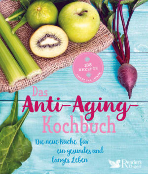 Anti-Aging-Küche - die bessere Küche Möchten auch Sie sich länger vital fühlen, Krankheiten vorbeugen und jünger aussehen? Dann ist dieses Anti-Aging-Kochbuch genau das Richtige für Sie, denn es versorgt Sie mit allen Informationen, welche Lebensmittel z. B. die besten Wirkstoffe für Ihre Haut, für den Stoffwechsel, das Immunsystem und die Zellverjüngung liefern. Es ist kein Geheimnis, dass Menschen vom Mittelmeer oder aus Japan dank besonderer Ernährung ein höheres Alter erreichen als Menschen anderer Länder. Die besten Anti-Aging-Zutaten für köstliche Gerichte Kochen Sie mit den besten Zutaten, die die Natur zu bieten. Solche Lebensmittel werden auch Superfoods genannt und in diesem Kochbuch sind die besten vereint zu schmackhaften Rezepten für jede Gelegenheit. Unsere Anti-Aging-Küche arbeitet mit -Vitaminen für weniger Falten, straffere Haut und geschmeidige Gelenke, -Proteinen und Aminosäuren für mehr Muskelkraft und Nervennahrung, -Ballaststoffen und Flüssigkeit für den Stoffwechsel und optimale Darmgesundheit -Mineralstoffen, Antioxidantien und sekundären Pflanzenstoffen für Abwerhkraft und Krebsvorbeugung. Lesen Sie, wie Sie die Zutaten ganz einfach in zu köstlichen Gerichten verarbeiten und genießen Sie die besondere Wirkung der Nährstoffe. Anti-Aging-Ernährung bei jeder Mahlzeit Es ist ganz leicht die Vitalität zu steigern, gegen Falten etwas zu tun oder gesund zu bleiben mit -ballaststoffreichen Rezepten zum Frühstück, für vitaminreiche Getränke, für kalorienarme Snacks und schnelle Gerichte, für vegetarische und vegane Gemüsespeisen, für Speisen mit magerem Fleisch, Geflügel und gesundem Fisch und sogar gluten- und laktosefreie Desserts -sowie dem besonderen Anti-Aging-Tipp zu jedem Rezept - etwa gegen Hautalterung, für schmackhafte Alternativen, welche Antioxidantien das Anti-Aging-Lebensmittel enthält, welches Protein und welcher Mineralstoff -einfachen Rezeptbeschreibungen und zu jedem Rezept die Nährwerte incl. Ballaststoffe und Natriumgehalt -zusätzlich vielen Tipps zu Zubereitung, Varianten der Gerichte und noch viel mehr. Probieren Sie einfach die Rezepte aus und sehen Sie selbst, wie leicht es ist, die Zeit anzuhalten - mit besonders gesunden und unkomplizierten Anti-Aging-Gerichten, die toll schmecken - Ihr persönliches Anti-Aging-Geheimnis gegen Falten, Müdigkeit und für ein langes Leben.