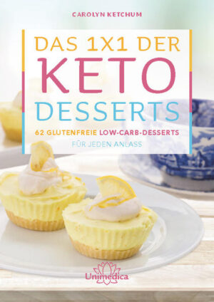 DESSERTLIEBHABER, HALTET EUCH FEST! In "Das 1 x 1 der Keto-Desserts" zeigt die Ernährungsexpertin und Bestseller-Autorin Carolyn Ketchum, dass die Keto-Ernährung auch ihre süße Seite hat. In diesem Dessertbuch der besonderen Art erfahren Sie, wie Sie ohne Weißmehl und Zucker glutenfreie Low-Carb-Leckereien zaubern können. Mit den Tipps und Tricks der Keto-Queen sind die 62 Rezepte im Handumdrehen umsetzbar. Seien Sie deshalb nicht überrascht, wenn Ihnen das Teilen schwerfällt. Unter anderem finden Sie: Süßigkeiten und Konfekt, wie Karamell-Mandel-Splitter oder Wassermelonen-­Limetten-Gelee Plätzchen und Riegel, von Schoko-Haselnuss-Keksen bis Blaubeer-Cheesecake-Riegel Kuchen, zum Beispiel Kürbis-Mug-Cakes und Tiramisu-Blechkuchen Pies und Tartes, wie Mokkacreme-Pie und Lemon-Curd-Törtchen Gefrorene Desserts, beispielsweise Schoko-Fat-Bomb-Eiscreme und Erdbeer-Cheesecake-­Eis Puddings und Mousses, wie Kaffee-Kokos-Eiercreme oder Mascarpone-Mousse mit gerösteten Erdbeeren Ihr Blog „All Day I Dream About Food“ gehört zu den beliebtesten Low-Carb-Seiten weltweit. Carolyn Ketchum beweist, dass ein süßer Zahn und eine gesunde Lebensweise sich nicht ausschließen. „Carolyn Ketchum ist ein Genie. Sie werden ihre Rezeptideen auf Anhieb lieben und ihnen dann komplett verfallen, wenn Sie diese Desserts erst zubereitet haben.“ — Jenny Aquaro Die Keto-Ernährung ist eine Low-Carb-High-Fat-Diät. Der Körper erreicht den Zustand der Ketose, wodurch er Fett statt Zucker verbrennt. Die dadurch entstehenden Ketonkörper wirken entzündungshemmend und helfen beim Abnehmen. Außerdem verhilft die Keto-Diät zu einem konstant niedrigen Blutzuckerspiegel.