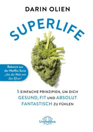 Bekannt aus der Netflix-Serie „Um die Welt mit Zac Efro Der New York Times Bestseller erstmals in deutscher Sprache In diesem bahnbrechenden Gesundheits- und Lifestyle-Guide SUPERLIFE liefert DARIN OLIEN den Schlüssel zum Verständnis der 5 Lebenskräfte. Allein die Art, wie wir essen, trinken, atmen, unseren Körper entgiften und entsäuern, entscheidet darüber, ob wir gesund und fit sind oder nicht. Den Rest erledigt der Körper. Dank unserer Selbstheilungskräfte beugen wir so völlig unkompliziert Krank­heiten wie Diabetes, Lungen- & Herzbeschwerden, Arthritis oder Krebs vor. Außerdem wird es mit SUPERLIFE zum Kinder­spiel, dauerhaft ein gesundes Gewicht zu halten - aufwendige Diätpläne, die bei Über­gewicht nicht wirklich helfen, gehören ab sofort der Vergangenheit an. DARIN OLIEN, bekannt aus der Netflix-Serie „Um die Welt mit Zac Efron“, bereist den ganzen Globus auf der Suche nach Superfoods mit herausragenden Nährstoffen. Bei indigenen Kulturen mit einer veganen, pflanzlichen Ernährung mit viel Gemüse, Obst, Nüssen und Samen entdeckte er die Basis für seinen großartigen Ernährungsguide. Abgerundet wird das höchst fundierte Buch mit einem 10-Tages-Ernährungsplan mit Einkaufsliste für Top-Lebensmittel, Tipps für Nahrungsergänzungsmittel und vielem mehr. Fit bleiben und zur besten Version des eigenen Selbst werden - die 5 Lebenskräfte von Olien sind zugleich 5 Asse im Ärmel für ein gesundes Leben! „In seinem Bestseller Superlife bündelte Darin Olien sein geballtes Wissen aus jahrzehntelanger Erfahrung. Von seiner Ernährung bis hin zu seinem Lifestyle übernimmt er auf ganzer Linie Verantwortung für die eigene Gesundheit, das eigene Leben und unseren Planeten. Begegnen Sie dem Superman der Superfoods!" - Rich Roll, veganer Ultratriathlet und Erfolgsautor von Finding Ultra