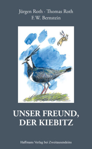 Jürgen & Thomas Roth: Unser Freund, DER KIEBITZ. Illustriert von F.W. Bernstein. Nach ihrem Rundumschlag in der »Kritik der Vögel« nehmen die beiden Hobby-Ornithologen Thomas Roth und Jürgen Roth nun einen ganz besonderen Vertreter seiner Art unter ihre Fittiche. Wir haben ihnen bei der Arbeit über die Schulter gelinst und können vermelden, dass dieser Tage der Kiebitz allein im Mittelpunkt des Interesses steht. Der lustige Feldbrüter mit der markanten Federholle am Hinterkopf ist ein echter »Sympathieträger« (NABU). Allerdings ist er auch akut vom Aussterben bedroht, richtet er sich doch vorzugsweise auf von stampfenden Landmaschinen zerfledderten Agrarflächen häuslich ein. Um fast neunzig Prozent ist die Population in den letzten dreißig Jahren hierzulande zurückgegangen. Die Schweizer Vogelfreunde haben ihn folgerichtig 2019 zum Vogel des Jahres gekürt. Mit jeder Menge illustrem »kie-wi«, versiertem »chä-chuit«, amüsantem »wit-wit-wit-wit« sowie eloquentem »chiu-witt« nehmen sich Roth und Roth dieser besonderen Spezies an. Gespickt wird die fidele Vogelkunde mit Zeichnungen, die der große F. W. Bernstein für uns mit der Feder aufs Papier getupft hat.