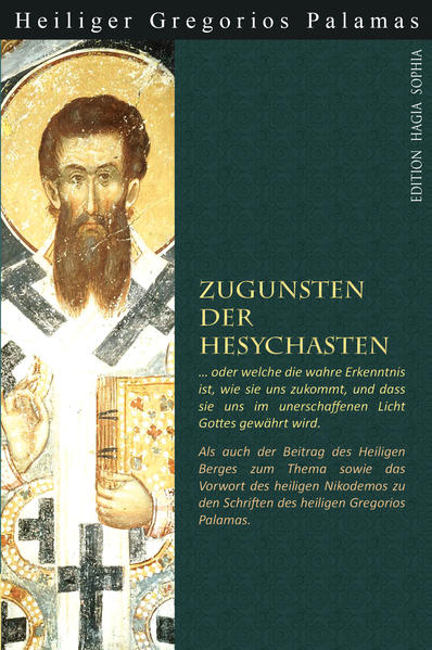 Alle Heiligen haben mit Werken und auch mit Worten gezeigt, dass das Gebet es ist, was die bösen Geister und Leidenschaften vertreibt. Dies ist, was jeder einsichtsvolle Mensch vertritt und lehrt und dies ist es auch, womit der heilige Gregorios Palamas seine Reden über die göttliche Erleuchtung und die Vollkommenheit in Christi überschreibt und tapfer seinen Kampf aufzeigt, dass so wie unsere natürlichen Augen die materielle Sonne sehen, jene, die sich im Gebet bemühen, mit den Augen der Seele das geistige Licht erblicken. Die wunderbare und philosophische Seele des Heiligen, erfüllt von der göttlichen Liebe, versuchte aus ganzen Kräften jede Gelegenheit auszuschöpfen ein langjähriges kirchliches Abenteuer abzuwenden, was das Volk Gottes entzweit und dem Bösen Gelegenheit gegeben hätte Zwiste und Verdrehungen im Glauben zu säen. Seine Bemühung die Auseinandersetzung mit dem kalabrischen Mönch Barlaam friedlich beizulegen und keine Abweichung vom rechten Glauben zuzulassen ist bewundernswert. Wir loben Gott, Welcher den heiligen Gregorios Palmas erleuchtete und es zuließ, dass sich seine von großer theologischer Tiefe gekennzeichneten Schriften „Zugunsten der ehrwürdig Hesychia Übenden“ bis in unsere Tage bewahrt haben, um einerseits jeder gottliebenden Seele zu helfen, die sich danach sehnt von der Hoffnung erquickt zu werden, die die Flamme der gebetsbedingten Tränen vom Himmel herabbringt, und andererseits, um uns ständig den Geist der Liebe in Christo gegenüber jedem Abweichler zu zeigen, der darauf aus ist, Lästerungen und Zwiste vervielfältigend, den Frieden der Kirche zu stören. Im Anhang befinden sich ein „Schriftstück des Heiligen Berges zugunsten der ehrwürdigen Hesychia Übenden“ sowie das Vorwort des heiligen Nikodemos vom Heiligen Berg Athos zur verlorengegangenen ersten Gesamtausgabe der Schriften des heiligen Gregorios Palamas.