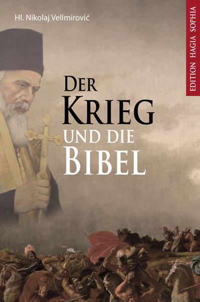 Krieg ist ein schrecklicher, jedoch wesentlicher Bestandteil der Geschichte. Die Geschichte als einen Raum zu betrachten, in dem sich die Beziehung zwischen Gott und dem Menschen entfaltet, ist eine grundlegend biblische Ansicht. Die Kriege von Mose und Josua, die Kämpfe der Richter, die vielen Kriege Israels-seine Siege als auch seine Niederlagen-gehören zu den zentralen Fäden der Heiligen Geschichte. Es ist wichtig für uns, dass wir die Hand Gottes in den Ereignissen unserer Zeit erkennen können.-Die Hand Gottes in den Geschehnissen zu sehen, die sich ereignen-und die wir selber verursachen-ist die Aufgabe des heutigen Christen. Diese Aufgabe erfüllt der heilige Nikolaj von Serbien in seinem Buch „Der Krieg und die Bibel“, geschrieben im Jahre 1932, zwischen den beiden Weltkriegen. Dieses Buch ist zeitlos und daher äußerst zeitgemäß. Im Anhang des Buches findet der Leser zwei biografische Texte über den Leidensweg von Bischof Nikolaj und Patriarch Gavriel in Dachau sowie über sein Leben im Exil.