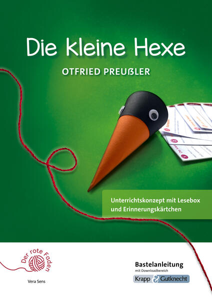 Kreatives Leseprojekt zu Die kleine Hexe Mit der Bastelanleitung Der rote Faden gestalten Kinder ihr ganz persönliches Leseabenteuer zu Otfried Preußlers Die kleine Hexe. In diesem kreativen Unterrichtskonzept erstellen die Schülerinnen und Schüler eine eigene Lesebox und hängen für jedes Kapitel Erinnerungskärtchen an einem roten Faden auf. So wird das Lesen visuell und interaktiv unterstützt und das Textverständnis auf spielerische Weise vertieft. Inhalte der Bastelanleitung Der rote Faden: Schritt-für-Schritt-Bauanleitung für die individuelle Lesebox und den roten Faden Erinnerungskärtchen für alle Kapitel – zum Ausdrucken und kreativen Gestalten eine fertige Lesebox mit Stickerbogen zur Dekoration der Lesebox sowie ein Satz der Erinnerungskärtchen in A5 Format – für eine individuelle und bunte Gestaltung Bastelanleitungen für Abraxas, den treuen Raben – inklusive Kopfund Schwanzdekorationen Zugang zum Downloadbereich mit Kopiervorlagen und Illustrationen zur Gestaltung der Lesebox Besonderheiten: Förderung der Lesemotivation durch spielerisches und visuelles Arbeiten mit dem Text. Interaktive Präsentationsmöglichkeit: Die Erinnerungskärtchen können an einem roten Faden aufgehängt und für Buchvorstellungen genutzt werden. Integrierte Aufgaben, die Textverständnis, Sprachkompetenz und Kreativität schulen. Perfekt in Kombination mit Lesebegleiter und Lehrerheft DasLehrerheft Die kleine Hexe (ISNB: 978-3-96323-404-0) bietet methodische Hinweise und Lösungen, während der Lesebegleiter Die kleine Hexe (ISBN: 978-3-96323-405-7) eine Vielzahl an Aufgaben zur Vertiefung des Leseverständnisses liefert. Gemeinsam bilden sie ein umfassendes Begleitmaterial für einen lebendigen und handlungsorientierten Literaturunterricht. Um was geht’s? Es war einmal eine kleine Hexe, die war erst einhundertsiebenundzwanzig Jahre alt … Obwohl die kleine Hexe sechs Stunden am Tag das Hexen übt, will es noch nicht so recht klappen. Von den großen Hexen wird sie deshalb nicht für voll genommen und verspricht vor dem Hexenrat, übers Jahr eine gute Hexe zu werden. Doch was ist eine gute Hexe? Eine, die immerfort Gutes hext – das jedenfalls rät der kleinen Hexe ihr weiser Rabe Abraxas. Der Hexenrat ist da ganz anderer Meinung. Doch wer zuletzt lacht …