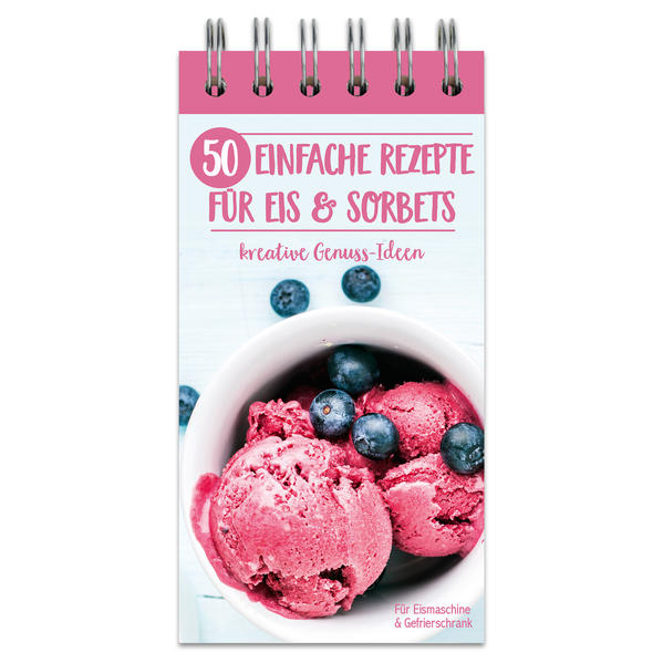 Kühler Genuss! Ob Fruchteis, erfrischende Sorbets oder cremiges Milcheis: Finden Sie in diesem Rezept-Aufsteller neue Ideen für puren, kühlen Genuss. Selbst gemachtes Eis ist einfach herzustellen und Sie kennen alle Inhaltsstoffe. Egal ob mit der Eismaschine, oder im Gefrierschrank_: finden Sie unter den 50 einfachen Rezepten für Eis und Sorbets ihr Lieblingsrezept. Ob Milcheis, Sorbet oder Fruchteis: 50 kreative Genuss-Rezepte für die Eismaschine und das Gefrierfach. Mit Angaben der Zubereitungszeit und Nährwerttabellen zu jedem Rezept. Alle Zutaten auf der Vorderseite und die Anleitung der Zubereitung auf der Rückseite der Rezeptkarten. Aufstellbarer Rezeptblock: praktisch für die Arbeitsfläche in der Küche. Der integrierte Aufsteller mit Ringbindung vereinfacht das Lesen und Nachsehen während des Kochens. Herauslösbare Rezeptblätter: Bei Bedarf können die Rezeptblätter dem Block ganz einfach entnommen und wieder einsortiert werden. Praktisch beim Einkauf der Zutaten. Der Umwelt zuliebe auf FSC zertifizierten Papier gedruckt. Das Papier ist beschichtet und dadurch besonders gut abwischbar und reißfest.