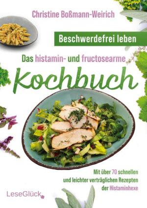 Setze Durchfall, Übelkeit und Kopfschmerzen endlich ein Ende! Mit dem Kochbuch „Beschwerdefrei leben - Das histamin- und fructosearme Kochbuch“ zeigt dir die Histaminhexe, wie es geht! Klappentext: Eine Histamin-Intoleranz in Kombination mit Fructose-Unverträglichkeit kann zu vielerlei Beschwerden und Symptomen führen, die dich im Alltag einschränken können. Profitiere daher jetzt von einer Histamin- und Fructose-armen Ernährung und erreiche ein angenehmeres Lebensgefühl. Freue Dich auf mehr als 70 unterschiedliche Rezepte, mit denen du deine Histamin- und Fructose-Unverträglichkeit weitestgehend unbeschwert umgehen kannst, ohne auf leckere, selbstgemachte Mahlzeiten und Desserts verzichten zu müssen. ACHTUNG: Um den niedrigen Preis zu ermöglichen und der Umwelt etwas Gutes zu tun, haben wir uns entschieden die Taschenbuch-Auflage in schwarz-weiß zu drucken. Die Hardcover-Auflage oder auch das E-Book sind beide in Farbe verfügbar. Sichere Dir mit diesem einzigartigen Kochbuch: - Wissenswertes über die Histamin-Unverträglichkeit und ihre Zusammenhänge mit Fructose- und Sorbit-Intoleranz - Tipps und Tricks, worauf Du beim Einkaufen achten darfst - Mehr als 70 Histamin- und Fructose-arme Rezepte zum Nachkochen und Ausprobieren Die Autorin Christine - die als Histaminhexe einen reichweitestarken Blog zu diesem Thema betreibt - weiß als lizensierte Ernährungsberaterin genau, worauf es bei der Ernährung bei kombinierter Histamin- und Fructose-Intoleranz ankommt. In ihrem Kochbuch zeigt sie dir, wie du dennoch nicht auf guten Geschmack und Genuss beim Essen verzichten musst! Probiere dich jetzt durch die zahlreichen, köstlichen histamin- und fructosearmen Rezepte, die deine Beschwerden lindern können. (s/w)