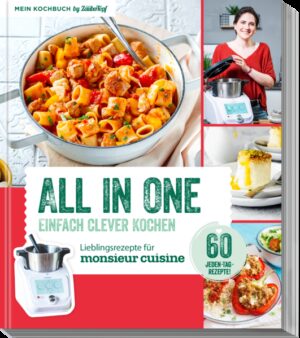 60 neue Lieblingsrezepte ohne Herd und Ofen - du mixt nur mit dem Monsieur Cuisine! PLUS: Geniale Mix-Tipps So einfach war Kochen noch nie! Im Monsieur Cuisine gelingen dir die absoluten Lieblingsrezepte wie Chili, Mac and Cheese, Risotto, Kartoffelsuppe, Marmorkuchen und vieles mehr ganz ohne Herd und Ofen. Staune, wie simpel und schnell du Gerichte nur mit deinem ZauberTopf zubereiten kannst. Beim All-in-one-Prinzip nutzt du die geballte Power des Monsieur. Während im Mixtopf Nudeln, Reis oder Soße köcheln, werden im Dampfgaraufsatz Gemüse, Fisch oder Fleisch zart gegart. Sogar Omelett und Kuchen dämpft der Monsieur superluftig! In diesem Kochbuch findest du zu jedem Rezept eine übersichtliche Schritt-für-Schritt-Anleitung und zahlreiche Tipps, mit denen die Zubereitung garantiert gelingt. Freu dich auf geniale Familiengerichte mit Pasta, Kartoffeln, Reis, Gemüse sowie vollwertige One Pots und superleckere Desserts. Deine Liebsten werden staunen! Finde außerdem geniale Tricks, mit denen die Rezepte noch leichter gelingen und werde absolut sicher in der Anwendung deines Monsieur Cuisines! Sichere dir das neue Kochbuch und erlebe, wie einfach das Kochen und Mixen von leckeren All-in-one-Gerichten mit deinem Zaubertopf ist. Du wirst begeistert sein! Bestelle das Buch gleich hier.