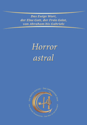 "Horror astral" - das klingt erschreckend, doch wer dieses Buch liest, der erfährt: Nicht die Worte sind erschreckend, sondern die realen Abläufe, die damit beschrieben werden. Wir Menschen haben das Wissen um unser wahres Wesen, unsere wahre Heimat und den Weg nach Hause verloren. Der Inhalt des Buches gibt Einblick in Zusammenhänge von dem Werdegang der Seele und deren Beeinflussung im Diesseits und im Jenseits. Das Diesseits ist vom Jenseits nicht getrennt. Was das für unser Leben jetzt, hier auf der Erde, und für unser zukünftiges Leben drüben, bedeutet, beschreibt Gabriele, z.B.: Wie erdgebundene Seelen vorgehen, um einen Menschen gefügig zu machen, um ihn zu beeinflussen