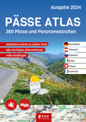 Die Pässe in den Alpen und anderen Regionen zählen zu den fahrerischen Highlights einer motorisierten Tour auf zwei oder vier Rädern. Der Pässe Atlas vereint insgesamt 260 Pässe und Panoramastraßen in 6 Ländern (davon fast 60 neue in dieser Auflage) und bietet: ✓ ausführliches Kartenmaterial mit eingezeichneter Route ✓ praktische Hinweise zur Streckenlänge, Charakteristik, Länge, Scheitelhöhe, Steigung und Wintersperren ✓ Wissenswertes und beliebte Attraktionen am Wegesrand 260 der schönsten Pässe der Alpen und weiteren Regionen in Deutschland, Österreich, der Schweiz, Norditalien, Slowenien und Frankreich, alle jeweils auf einer Seite bzw. Doppelseite mit Karte, wichtigen Informationen, Kurzbeschreibung und Bildern vorgestellt. Viele motorradfreundliche Übernachtungstipps. Alle GPS Tracks der Pässe lassen sich unter www.paesseatlas.de kostenlos fürs Navigationsgerät downloaden.