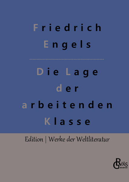 „Das Werk ist heute ein Dokument der Zeitgeschichte - doch 1845 war es nicht weniger als eine Anklageschrift. Angesichts einer verarmten Unterschicht, die nicht einmal ihr Existenzminimum zu sichern vermochte, sah Engels im damaligen England nicht weniger als „sozialen Mord“ am Werk und macht auch gleich den Täter aus: Die Großbourgeoisie mit ihren neu entdeckten Maschinen und dem kühnen Plan, Britannien zur Industriegroßmacht zu formen.“ Redaktion Gröls-Verlag (Edition Werke der Weltliteratur)