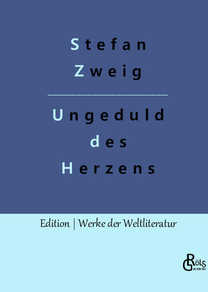 „Der einzige Roman des österreichischen Großliteraten, von dem wir sonst scharfsinnige und pointierte, zumeist „romanhafte“ Biografien kennen. In Ungeduld des Herzens verlobt sich der junge Leutnant Anton Hofmiller mit Edith, der gelähmten Tochter des ungarischen Magnaten Lajos von Kékesfalva. Sie liebt ihn von Herzen, bei ihm bleibt es bei Zuneigung und - Mitleid. Mitleid, das Zweig als Ungeduld des Herzens beschreibt. Aus Angst von Spott verleugnet er die junge Frau eines Tages in der Öffentlichkeit. Edith, in ihrer Liebe so verletzlich, erfährt davon und das Unheil nimmt seinen Lauf.“ Redaktion Gröls-Verlag (Edition Werke der Weltliteratur)