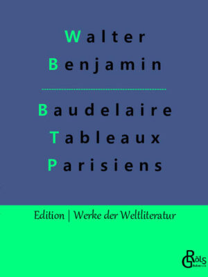 "Walter Benjamin präsentiert uns Charles Baudelaire: Der feingeistige und sensible Benjamin, der vor den Nazis floh und sich schließlich das Leben nahm, befasst sich mit Baudelaire, dem Wegbereiter der literarischen Moderne in Europa - absolut lesenswert." Redaktion Gröls-Verlag (Edition Werke der Weltliteratur)