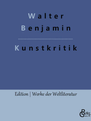 "Der Begriff der Kunstkritik in der deutschen Romantik: Wer den Anspruch hat, mit Blick auf die Kunstkritik mehr zu tun als nur an der Oberfläche zu kratzen, ist bei dem feingeistigen Schriftsteller, Philosophen und Kulturkritiker Walter Benjamin bestens aufgehoben. Seine Reflexionen lesen sich, als hätten sie auch gestern geschrieben sein können." Redaktion Gröls-Verlag (Edition Werke der Weltliteratur)