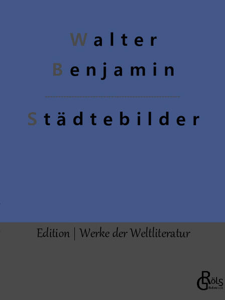 "Reiseführer gibt es zu Hauf, doch nur ein weltbekannter Literaturfürst wie Walter Benjamin schafft es, eine Stadt so zu beschreiben, dass Sie die Stadt selbst dann mit neuen Augen sehen und wahrnehmen, wenn Sie eigentlich dachten, Sie kennen die Metropole - zum Beispiel, weil Sie selbst darin wohnen. Abgesehen davon, dass Benjamin natürlich über die Städte zu seiner Zeit schreibt - jene aufgeregten Jahre vor der großen Zeitenwende. Lehnen Sie sich also zurück und reisen Sie mit Benjamin nach Moskau, Weimar, San Gimignano und Berlin" Redaktion Gröls-Verlag (Edition Werke der Weltliteratur)