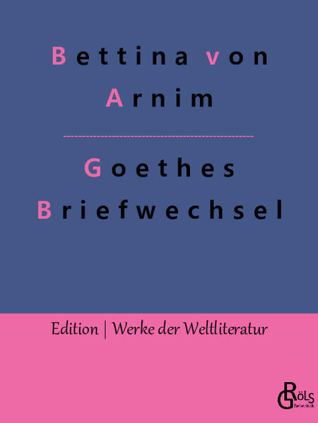 "Bettina von Arnim entstammte dem Großbürgertum - ihre wohlhabende und adlige Familie verkehrte mit der Elite ihrer Zeit - so auch mit den Goethes. Ihre Obsession für den 36 Jahre älteren Dichter führt durchaus zu Komplikationen mit Goethes Gattin Christiane. Als sie eines Tages Christiane mit "Sie wahnsinnige Blutwurst" beschimpft, bricht Goethe den Kontakt ab. Im Briefwechsel mit dem Meister unterschreibt Bettina von Arnim gerne mit "Dein Kind"." Redaktion Gröls-Verlag (Edition Werke der Weltliteratur)