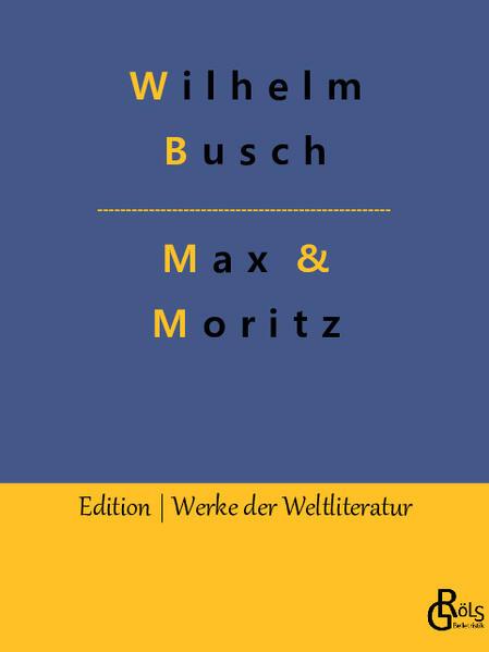 "Wer kennt sie nicht, die fabelhaft-frechen Streiche von Max und Moritz, aus der Feder von Wilhelm Busch, der meinte: Max und Moritz machten beide, als sie lebten, keinem Freude // Bildlich siehst du jetzt die Possen, die in Wirklichkeit verdrossen // Mit behaglichem Gekicher, weil du selbst vor ihnen sicher // Aber das bedenke stets: Wie man's treibt, mein Kind, so geht's." Redaktion Gröls-Verlag (Edition Werke der Weltliteratur)