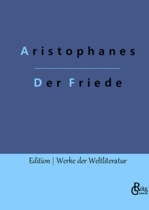 "Der Winzer Trygaios fliegt in dieser Komödie auf einem Mistkäfer in den Olymp, um Zeus zu fragen, was es mit den ständigen Kriegen auf sich habe. Von Hermes erfährt er, dass die Götter sich wegen des Kriegsgetöses in höhere Himmelsebenen verkrochen haben, während Eirene, die Göttin des Friedens, weggesperrt wurde." Redaktion Gröls-Verlag (Edition Werke der Weltliteratur)