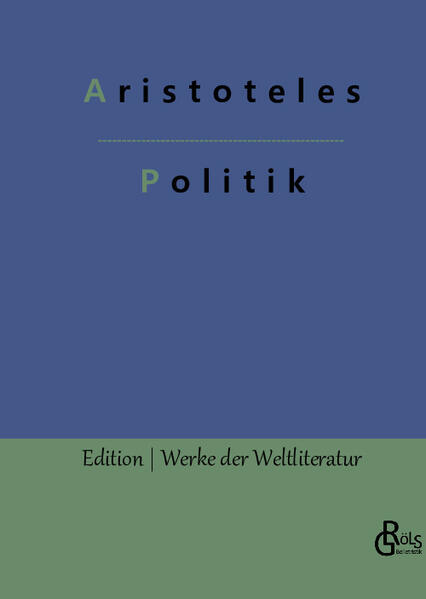 "Es ist vielleicht das Hauptwerk der antiken Philosophie. Seine These: Wenn der Mensch von Natur aus ein politisches Wesen ist, das sich mit anderen zu einer Staatsgemeinschaft zusammenschließt, dann ist auch dieser Staat indirekt naturgegeben. Ziel des Staates könne nur sein, den Bürgern ein gutes und gerechtes Leben zu ermöglichen. Wie aktuell ist Aristoteles heute noch? Frauen und Sklaven jedenfalls sparte er bei seinen Überlegungen aus." Redaktion Gröls-Verlag (Edition Werke der Weltliteratur)