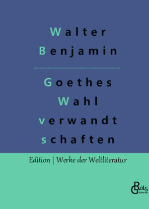 "Benjamins Essay über Goethes Wahlverwandschaften ist bis heute ein Urmotiv der Germanistik. Wer verstehen möchte, wie ganzheitlich-ästhetische Literaturinterpretation vonstatten geht, nämlich unter Betrachtung des literarischen Textes in seinem politischen, ethischen und gesellschaftlichen Kontext, der sollte Walter Benjamins Werk studieren. Was wir hier haben, ist nicht weniger als ein Essay über Weltliteratur, der seinerseits zu einem Stück Weltliteratur geworden ist." Redaktion Gröls-Verlag (Edition Werke der Weltliteratur)