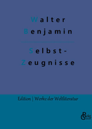 "Tagebücher und persönliche Reiseberichte - Walter Benjamins autobiografische Einblicke sind bis heute ein Teil der Weltliteratur. Kleine Vorwarnung: Es ist gewiss nicht immer nur alles fröhlich und heiter im Leben des Ausnahmeliteraten, der sich später das Leben nahm. "Heute gewinnt mein Plan die ganze Aktualität, die ihm die Ausweglosigkeit nur geben kann", notiert er am 7. August 1931..." Redaktion Gröls-Verlag (Edition Werke der Weltliteratur)